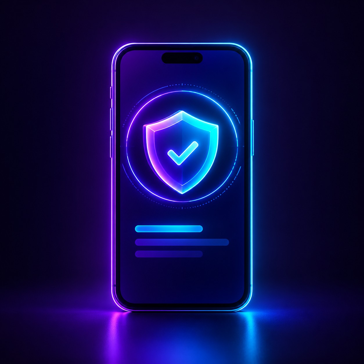 Phone showing a verification screen with a shield icon